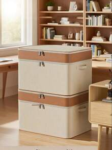 1 Peça Caixa de Armazenamento com Zíper Coberto - Caixa de Armazenamento de Tecido com Tampa, Caixa de Armazenamento Dobrável para Organização de Armário, Roupas, Toalhas, Fios, Artigos de Higiene, Suprimentos de Escritório, Adequado para Sala de Estar, Quarto, Despensa