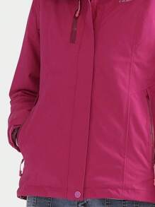 CAMEL CROWN Women's Three-In-One Fleece Jacket, Windproof, Waterproof, Warm And Detachable Outdoor Mountaineering Clothing - Brilliant Purple - View 3
