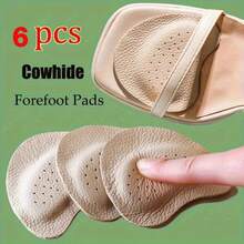 2/4/6pcs Genuine Leather Forefoot Pads - Breathable, Non-Slip, And Sweat-Absorbing, Suitable For High Heels And Sandals.These Pads Enhance Grip And Cushioning For The Feet, Providing Comfort With Cowhide Insoles-Insole Solid,Insole Anti Slip,Insole Slip On Design