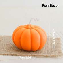 1入組南瓜形蠟燭白橙色蘋果香氛適合萬聖節、感恩節、聖誕禮物、派對、家居裝飾 - 彩色 - 查看 2