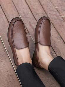 Men's Casual Business Loafers, Fashion Versatile Breathable Slip-On Comfortable Flat Driving Shoes