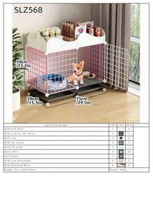 Indoor Dog Cage With Separate Litter Box For Small/Medium Dogs, Corgi & Teddy Pet Dog Kennel Fence - Multicolor - View 13
