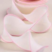 彩色雪纺薄纱缎带，带编织边，DIY蝴蝶结发饰，花店花卉包装，双面烤边薄纱缎带 - 彩色 - 查看 20