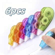 6/12 Correction Tapes, Mini Rainbow Color Correction Tapes, Instant Correction, Writing Correction, Suitable For School Office Household Items Back To School
