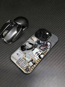 1 个摇滚音乐元素图案手机壳，防震创意哑光磨砂手机套，儿童节日礼物，兼容 7/8/X/XS/XR/11/12/13/14/15/16 Pro Max、A33(5G)/A32(4G)/A52(5G 4G)/S20FE/S21FE/A14(4G 5G)/S23/S23 PLUS/S23 ULTRA/S23 FE/A55 5G/S24/S24 PLUS/S24 ULTRA/A05/A05，时尚耐用的设计防水防摔防刮 - 彩色 - 查看 3