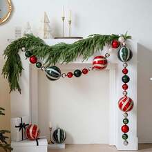 9英尺圣诞诺福克松树花环，逼真雪松花环，松树花环，适用于壁炉架、桌子、楼梯扶手、室内、室外圣诞装饰、婚礼花束、桌面装饰、新娘送礼会、情人节装饰、婴儿送礼会装饰、家居装饰、客厅装饰、餐桌、墙壁、花园、花环、卧室装饰等。