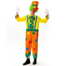 [Halloween Bestseller] Adult Clown COS Costume Full Set, Clown Costume Suitable For Men And Women, Circus Theme Party Performance Outfit - Multicolor - View 4