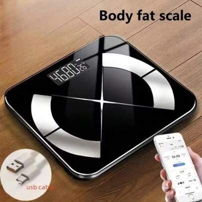 RAF 150mAh Rechargeable Bluetooth Body Weight Scale, Easy-To-Use Electronic Digital Bathroom Scale With Body Fat Measurement, Home Use