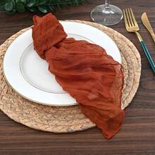18pcs Cheese Cloth Napkins, 20" X 20", Bohemian Style Coffee Color Cheesecloth Napkins, Suitable For Weddings, Bridal Showers, Parties, Gatherings, Daily Use, Thanksgiving, Christmas - Multicolor - View 11