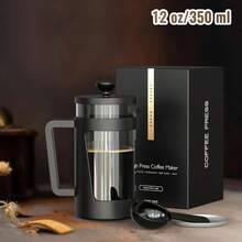 Small French Press 12 Oz Mini French Press Coffee Maker 1 Cup Single Serve Coffee Press Coffee Brewer With 3 Level Filtration Perfect For Tea Lovers - Black - View 7