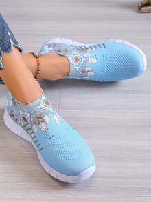 Nuevos tenis de punto para mujer, suela suave, transpirable, desodorante, ligero, casual de moda, calzado deportivo de corte bajo, calzado casual para mujer, zapatos deportivos de tela transpirable, suela suave, cómodos, zapatos de malla hueca, calzado de corte bajo para todas las estaciones, adecuado para exteriores, deportes, uso diario, apto para todas las estaciones, zapatos tipo calcetín de tela de punto