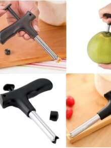 Furador de Coco - Perfurador Manual Prático - Abridor Inox Clink - Preto - Visão 8