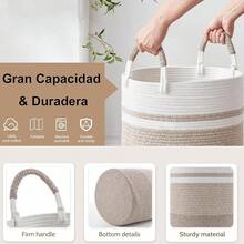 2PCS Cestos para Ropa Sucia XL - 58L Lavandería Plegable, Organización Hogar, Cestos para la Colada con de Cuerda, Cestos para Dormitorio, Baños, Sala para Organizar Ropa o Juguetes - 2Pcs Blanco - Ver 9