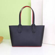 Women's Summer Shoulder Shopping Bag Tote Bag - 黑色配金釘 - 查看 2