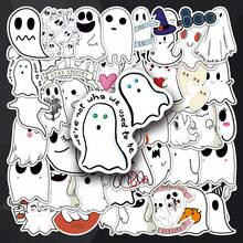 50pcs Cute Ghost Stickers, Creative Graffiti Stickers For Luggage, Skateboard, Tablet, Cartoon Decorative Stickers - Multicolor - View 1