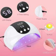 LKE UV LED Nail Lamp, Faster Nail Dryer For Gel Polish ,Professional Gel UV Light For Nails With 3 Timers & Auto Sensor, Gel Polish Light Nail Curing Lamp With LCD Screen For Salon And Home