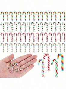 20pcs/5pcs Christmas Candy Cane Decorations, Colorful Mini Artificial Candy Canes, Santa Claus Sticks Without Holes For Hanging, DIY Wreath Decor Accessories, Christmas Decorations, DIY Craft Supplies, Tabletop Decor, Holiday Atmosphere Decoration Props