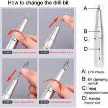 COSYGLOW Electric 45000RPM Nail Drill Machine Rechargeable Portable Nail File Electric DIY Nail Drill Kit With Smart LCD Screen For Gel Nail Manicure And Pedicure Reflective Body, Dazzle - Làm lóa mắt - Xem 4