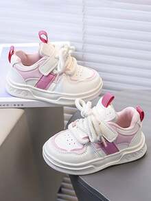 1 双幼儿男孩/女孩时尚休闲运动鞋，适合秋季穿着 - 粉色 - 查看 5
