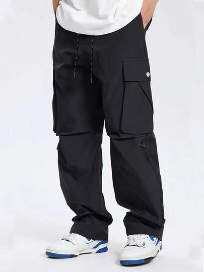 Men's Casual Cargo Pants, Multi-Pocket, Lightweight, Outdoor Long Pants, For Fall