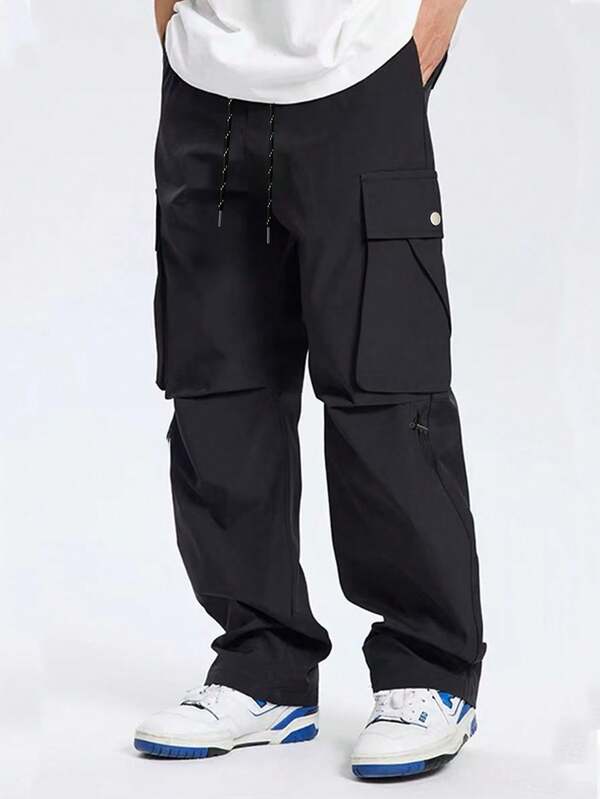 Men's Casual Cargo Pants, Multi-Pocket, Lightweight, Outdoor Long Pants, For Fall