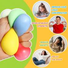 6/10/16/20/28 个随机款式和颜色的慢回弹减压魔方，压力球，柔软可捏玩具，拉伸玩具，适合课堂奖励、派对礼物、儿童玩具，也适合成人派对礼物（无包装盒） - 彩色 - 查看 4