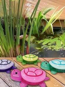 121pcs Turtle Night Light Statues, No Power Or Battery Needed - Resin Garden Miniature Animal Decor - Outdoor Decoration, Colorful Glowing Plastic Handmade Model, Suitable For DIY, Nail Art And Home Decor | Funny Animal Figurines | Decorative Turtles - Multicolor - View 4