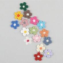 20/80PCS Mixed Color Flowers Fabric Patches For Clothes - Cute And Playful Five-Petal Appliques For DIY Crafts, Knitting, DIY Crafts, Home Decor, DIY Mirror, Makeover Material, Hairbands, Hats& Clothing Accessories, Holiday Accessories, Crochet Supplies - Multicolor - View 15