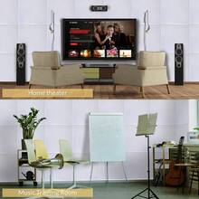 12/24pcs Acoustic Wall Panel Tiles Studio Sound Proofing Insulation Self Adhesive - Black - View 6
