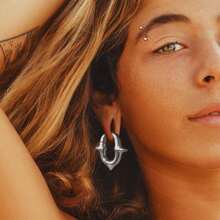 1 件 316 不锈钢尖刺朋克耳坠挂钩拉伸器穿孔女士男士身体首饰耳环 5 毫米 4 克 - 長的 - 查看 8