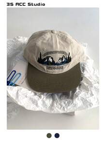 1pc Letter Embroidered Wide Brim Flat Top Baseball Cap, Flattering Street Style, Autumn/Winter Unisex Hip Hop Snapback - Multicolor - View 15