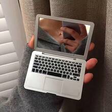 1pc Creative Portable Mini Computer Mirror Foldable Laptop Shape Makeup Mirror Pocket Mirror Beauty Makeup Mirrors