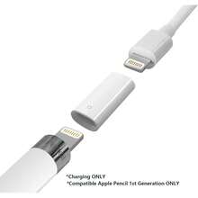 FCV Conector de carga rápida de hembra Lightning a hembra Lightning, 1/2 paquetes, adaptador de carga compatible con Apple Pencil de 1ra generación (solo carga), regalo de primavera - Blanco - Ver 3