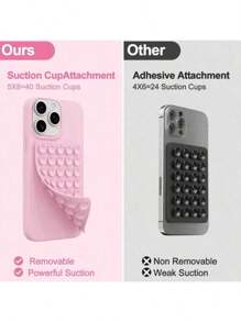 硅胶章鱼吸盘手机支架，双面硅胶吸盘手机壳支架，免提手机配件强力吸附支架，适合自拍和视频拍摄，章鱼伙伴，手机壳，手机配件，圣诞节，万圣节，派对，40个装，适用于大尺寸手机 - 雙面40顆吸盤 - 查看 4