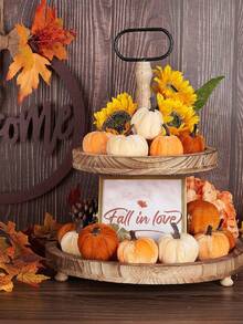 8 peças - Decoração de abóbora com tecido de espuma de veludo sintético, abóboras para decoração de outono, casa de fazenda, colheita de ação de graças, decoração, pequenas abóboras decorativas rústicas de colheita, abóboras de tecido de veludo, abóboras de espuma em ferrugem, laranja e branco para casa de fazenda, outono, casamento, peça central de mesa de ação de graças, decoração de lareira (cor aleatória)