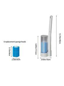 Bộ cọ và miếng bọt biển vệ sinh, làm bằng nhựa polypropylene, thích hợp cho gia đình và khách sạn, làm sạch kỹ lưỡng, dễ vệ sinh, phụ kiện phòng tắm thiết yếu, tiện lợi khi sử dụng. - Nhiều màu - Xem 2