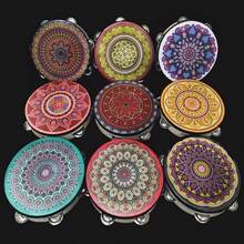 1pc 6-Inch Vibrant Dun'Kun Style Hand Drum - Colorful Mandala Design, PVC Material, Great For Percussionists And Dance Props - Wonderful Halloween, Christmas, Birthday Gift (No Box), Best For Christmas - Multicolor - View 2