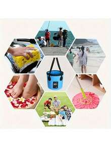 دلو تخزين مياه محمول قابل للطي 20 لتر - من البي في سي، مناسب للتخييم والصيد والسفر والبستنة الخارجية