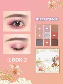 CATKIN 9-Color Matte & Shimmer Eyeshadow Palette, High Pigment Matte & Pearl Eyeshadows, Neutral Eyeshadow Palette "C12 Wonderland" - C12 Fairyland - 查看 9