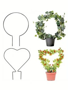 1个心形植物支架 - 轻便支架，休闲风格室内/室外花园支撑架，带立柱，经久耐用且轻巧，适用于盆栽植物、草坪护理和家居装饰，心形设计，结构坚固，园艺工具，园艺配件，植物架，园艺用品 - 彩色 - 查看 8