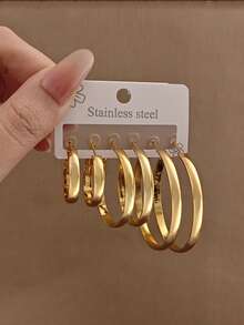 Set de 3 pares de pendientes de acero inoxidable con flecos y circonita cúbica dorada, pendientes de mujer con diseño de flor y corazón brillantes, adecuados para uso diario, banquetes, bodas y fiestas