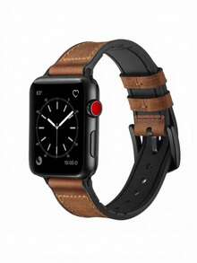 1 dây đeo đồng hồ nam phong cách thể thao tối giản, tương thích với Apple Watch 38mm 40mm 41mm 42mm 44mm 45mm 46mm 49mm, tương thích với Apple Watch Series 11 10 9 8 SE 7 6 5 4 3 2 1 Ultra 3/2/1 S10/S11, dây da có thể thay thế, phụ kiện đồng hồ màu nâu, phù hợp với S10/S11 - màu nâu - Xem 3