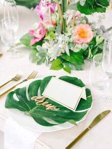 20pcs Tent Cards, Small Place Cards With Gold Foil Borders Delicate Seating Cards Blank Business Cards Escort Cards For Weddings, Tables, Dinners, Receptions