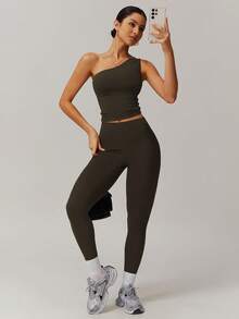 MASKERT Damen Top, Sport Top, Träger Top, Hochelastischer Sport Top, Heim- und Pendler Top, hautfreundlich und angenehm zu tragen - Olivgrün - Übersicht 10