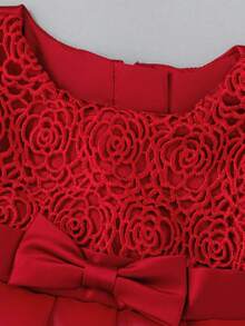 Baby Girl 0-2 Years Old Burgundy 1st Birthday Party Dress, Newborn Baby Shower Dress - Burgundy - View 6