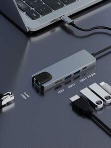 One-To-Five Type-C 4K High-Definition HDTV With PD 100W Charging USB 3.0 And USB 2.0 Data Transmission Expansion Dock