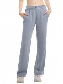 2 Pcs Set Women's Soft Rayon Sweatpants Lightweight Breathable Workout Trousers With Adjustable Shockcord - 彩色 - 查看 8