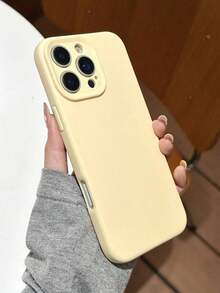 Funda protectora completa de silicona de color sólido para phone 16, 15, 14, 13, 12 Pro y 11. Colores pastel. - Amarillo - Ver 2