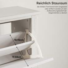 80cm Vintage Schuhschrank in Weiß, freistehender Vintage Schuhschrank im Stil der Mitte des Jahrhunderts, Schuhschrank mit 2 klappbaren Schubladen, geeignet für Flur und Eingangsbereich, Treppenecke