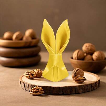 Elevate Your Dining Experience With Our Luxurious Set Of 10 Polyester Satin Dinner Napkins In Gold, White, Blue, And Yellow - 43x43cm